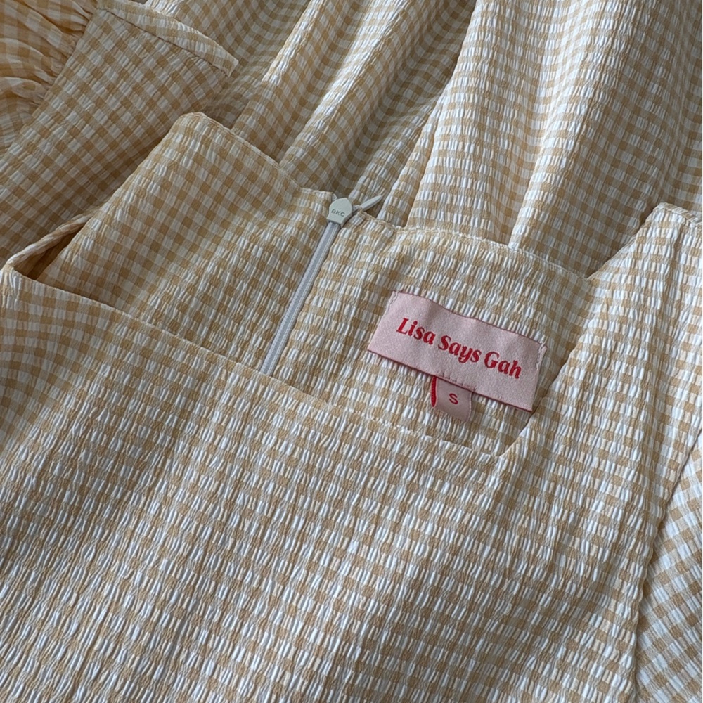 Lisa Says Gah Cream Gingham Maxi Dress - Picture 3 of 3